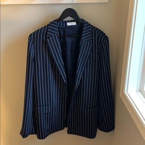 Babaton navy white striped blazer size L
